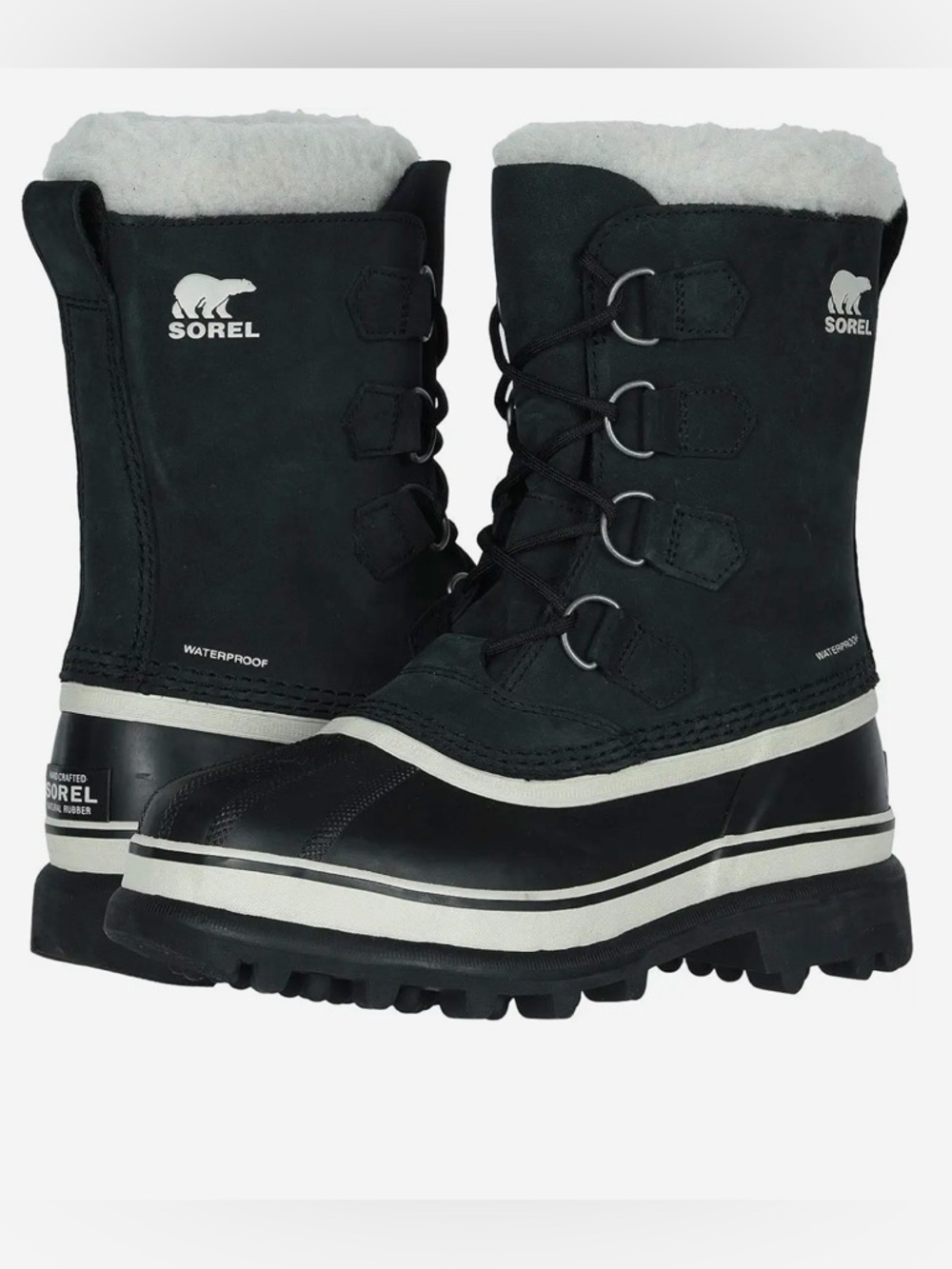 Sorel Men's Black & White Waterproof Winter Boots